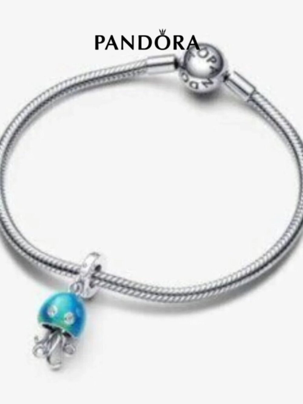 Pandora Silver Bracelet with Blue Jellyfish Charm